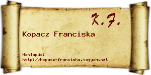 Kopacz Franciska névjegykártya